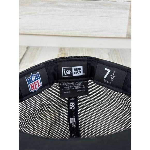 New Era 59Fifty Los Angeles Rams Fitted Hat 7 1/8 Black NFL Football Cap NEW - Picture 3 of 5